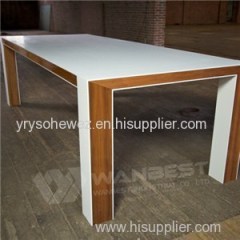 New Solid Surface Artificial Marble With Wood Office Desk