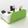 Green Color Health Material Reception Desk