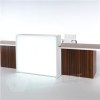 Reception Counter Middle Led Lighitng Wood Cabinet Customized Logo