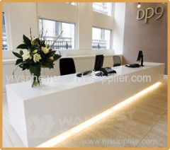 Pure White Solid Surface Reception Counter