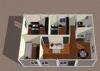 Layout of Energy Saving 2 Bedroom Modular Homes Building With Cookhouse