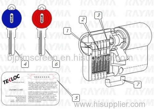 Computer Key Euro Cylinder 6pins