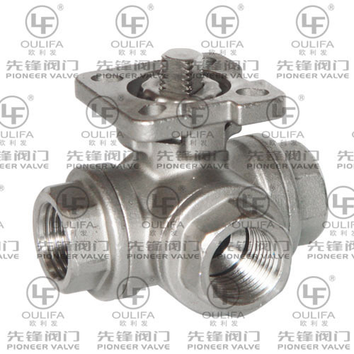 Threaded 3-way ball valve