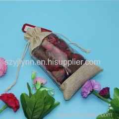 jute comestic pouch with PVC window