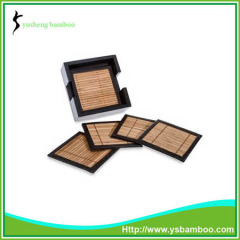 Carbonize bamboo cup coaster set