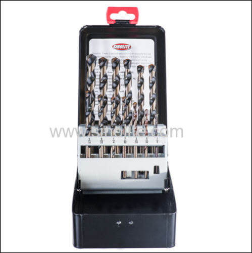 13pcs of Multi-Purpose Drill Bits 1/8  - 1/2  by 1/64  increments in metal box 
