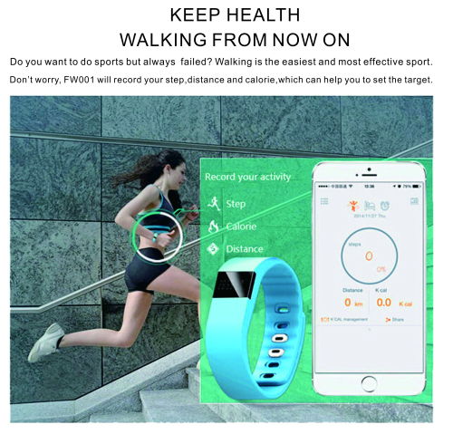 Bluetooth Sport Smart Wrist Band Silicone Bracelets