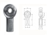 2-Piece rod end with carbide steel body zinc plated- pressed around inner ring;