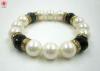 Eco-friendly Decorative White Beaded Charm Bracelets With Pearls