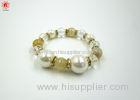 Engagement Girls White Pearls Bead Charm Bracelet With Crystal