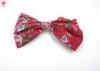 Unique Red Floral Fabric Hair Clips Handmade Hair Accessories For Women