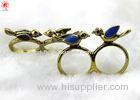 Fashionable Stylish Metal Couple Finger Rings Gold With Birds