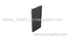 OEM ultra slim power bank 10000mAh leather surface.