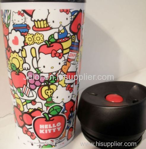 promotion gift 15OZ/450ml double plastic thermos coffee cup drinking cup travel mug bottle