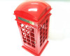 Red Hand Craft Wooden Britsh Telephone Booth Music Box Christmas Gift Musical Box