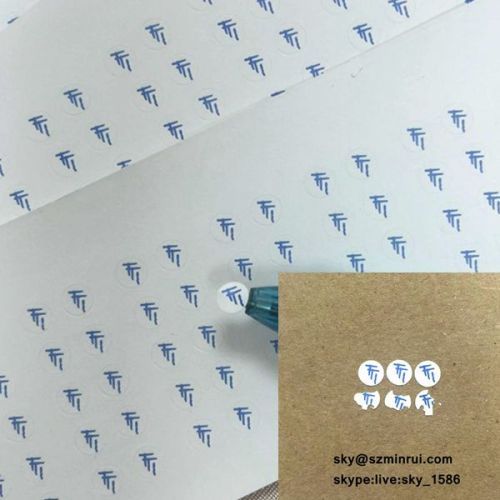 Small Round Custom Screw Warranty Seal Sticker with Single Color Printing