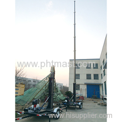 15m mobile pneumatic telescopic mast trailer system