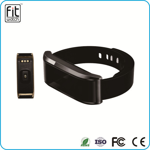 Fashionable metal heart rate bluetooth smart rubber bracelets 
