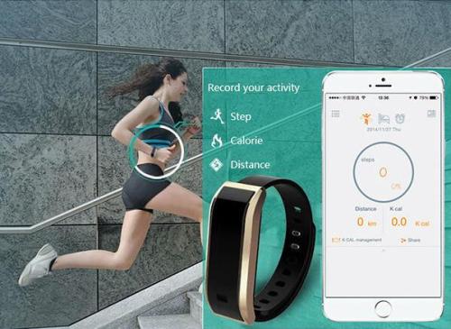 Heart rate 0.91 inch OLED screen bluetooth 4.0 wearable smart rubber bracelets 