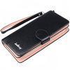 Multi - Function Zip Pouch Wallet Women Fashion PU Wristlet Black Clutch Bag