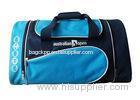 Blue Athletic Travel Duffel Bags Men Screen Print With Tennis Pocket / Plastic Studs