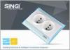 Firmly structure 16A Double Wall Switch Socket with transparent plate