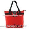 Shopping Canvas Zip Tote Bag Embroidery Kitty Cat Flap Black / Blue / Red