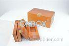 Box in box design solid wood coin packaging case with carving pattern