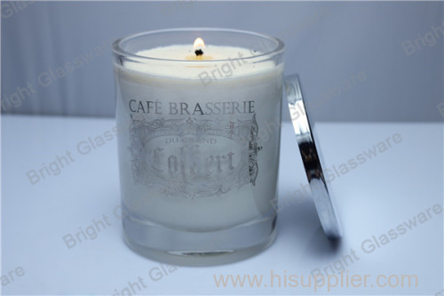 glass candle holder with metal lid