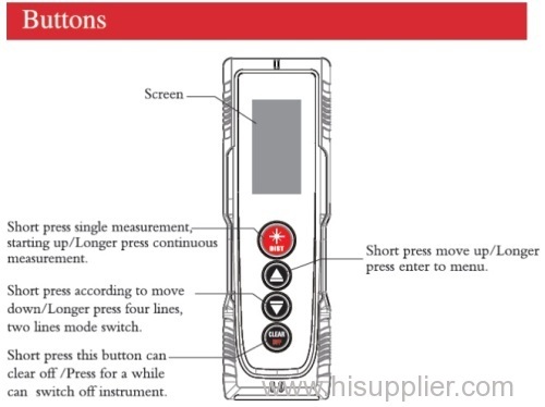 Digital laser distance measurer 70m with tilt sensor