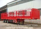 13 Meter Length Flat Bed Semi Trailer with Side Wall / Side Panel Cargo Trailer