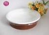 10oz Single Wall Paper Salad Bowls With Flat Lid Waterproof Wood Deisgn