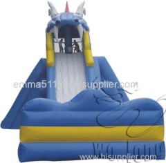 Inflatable floating water slide with fish for pool