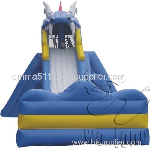 Inflatable floating water slide with fish for pool