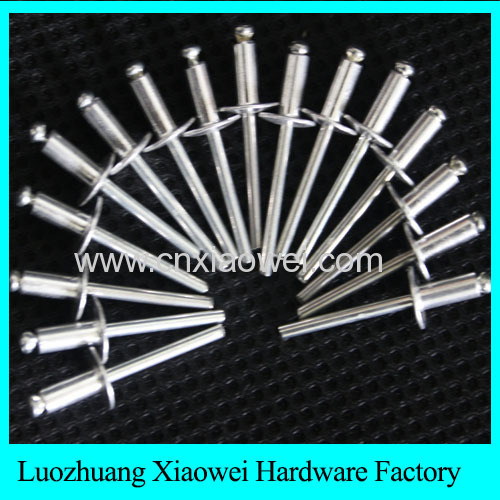 open type flat head aluminum large flange blind rivets