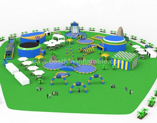 Huge Inflatable Water Park with Water Slide and Swimming Pool