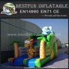 Fun animals kids playing giant inflatable slide