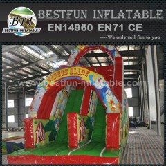 Inflatable circus clown theme dry slide