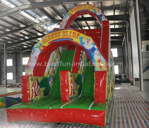 Inflatable circus clown theme dry slide