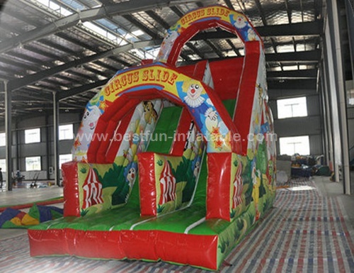 Inflatable circus clown theme dry slide