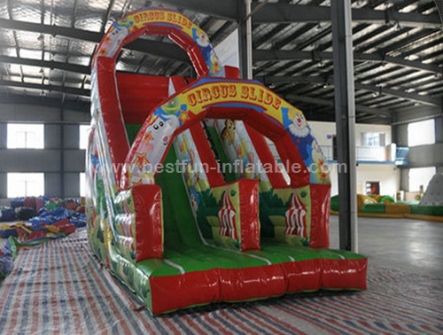 Inflatable circus clown theme dry slide