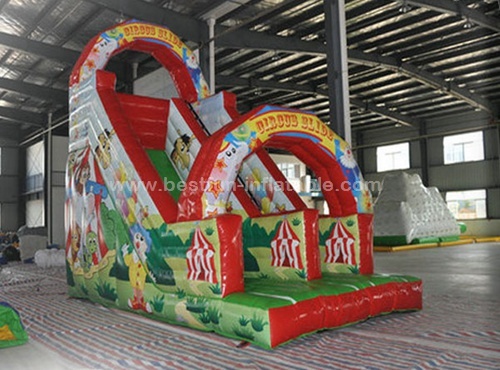 Inflatable circus clown theme dry slide