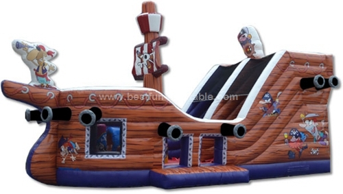 Promotional Giant Inflatable Pirate Ship Slide