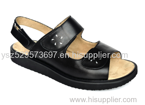 leather wide diabetic sandal