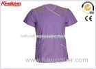 Purple Embroidery Nursing Unisex Medical Scrub Sets XL / XXL