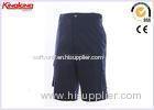 Navy Industrial Summer Cargo Shorts Casual Trousers With 6 Side Pockets