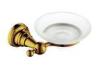 Brass Bathroom Glass Shower Soap Dish Wall Mounted Golden Plated