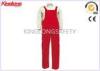 Red Outdoor Working Bib Trouser Reflective Workwear With Nylon Zipper