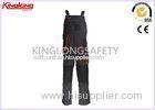 Fireproof Factory Worker Bib Pants Security Workwear With Brass / PVC Zipper