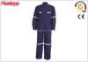 Fluorescent Hi vis Coverall Uniforms Factory Worker Clothing With 5CM Reflective Tapes